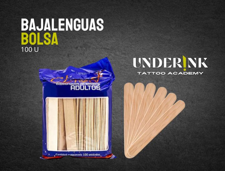 Bajalenguas de Madera – Bolsa x100 unidades | Underinkacademy